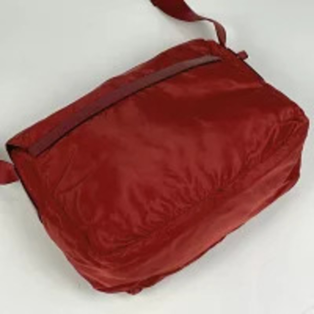 Prada Messenger Plate Red Bag Shoulder Red